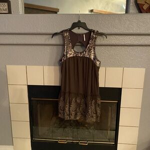 Intimately Free people slip lace tunic dress. Scoop front neckline and laced hem